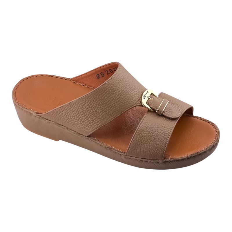 AJYAD Handmade Arabic Sandals For Men | Outdoor Mens Slippers | Everyday Flip Flops Open Toe | Arabic Genuine Shamwa Leather | New Design | Tan Footbed | Comfortable & LightWeight - Image 1